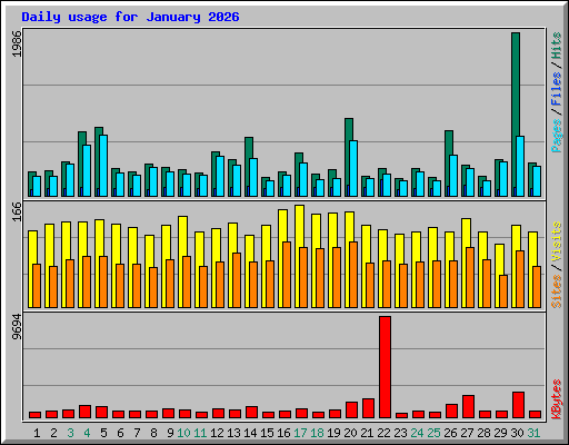 Daily usage for January 2026